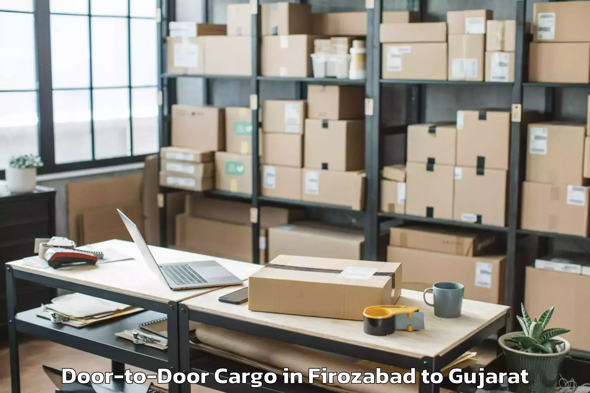 Reliable Firozabad to Delvada Door To Door Cargo